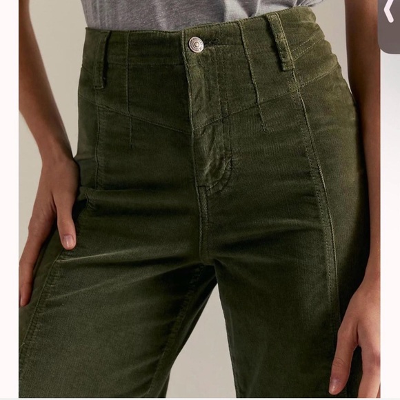 We the Free Olive Green High-Waisted Wide-Leg Pants - Picture 3 of 7